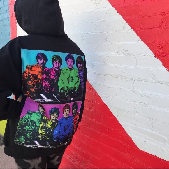 Beatles Upcycled custom hoodie unisex - Picture 1 of 5